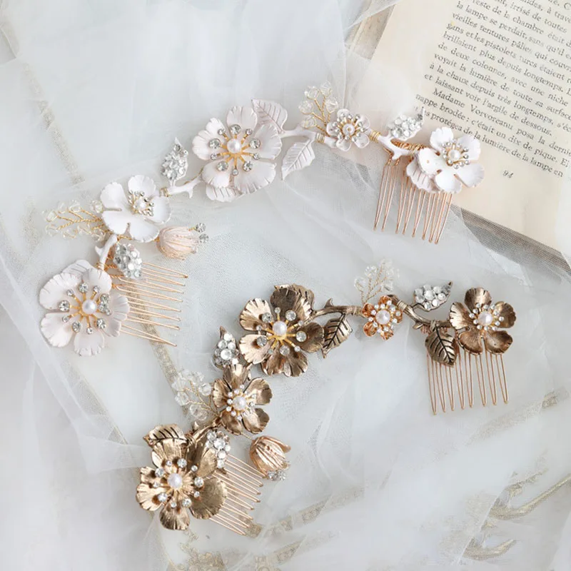 

SLBRIDAL Zinc Alloy Baroque Style Rhinestone Bridal Hair Comb Headband Wedding Bridesmaids Women Prom Hair Jewelry Accessories