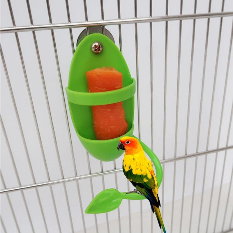 

Parrot Feeder Fruit Vegetable Holder Plastic Hanging Food Container Bird Supply 85LA