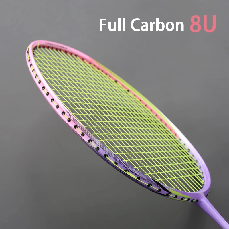 Высококачественная Ультралегкая 8U ракетка для бадминтона из углеродного