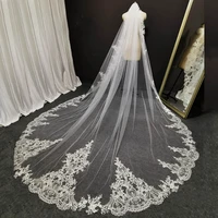 new 3 5 meters lace wedding veil with comb 350cm white ivory long one layer bridal veil wedding accessories