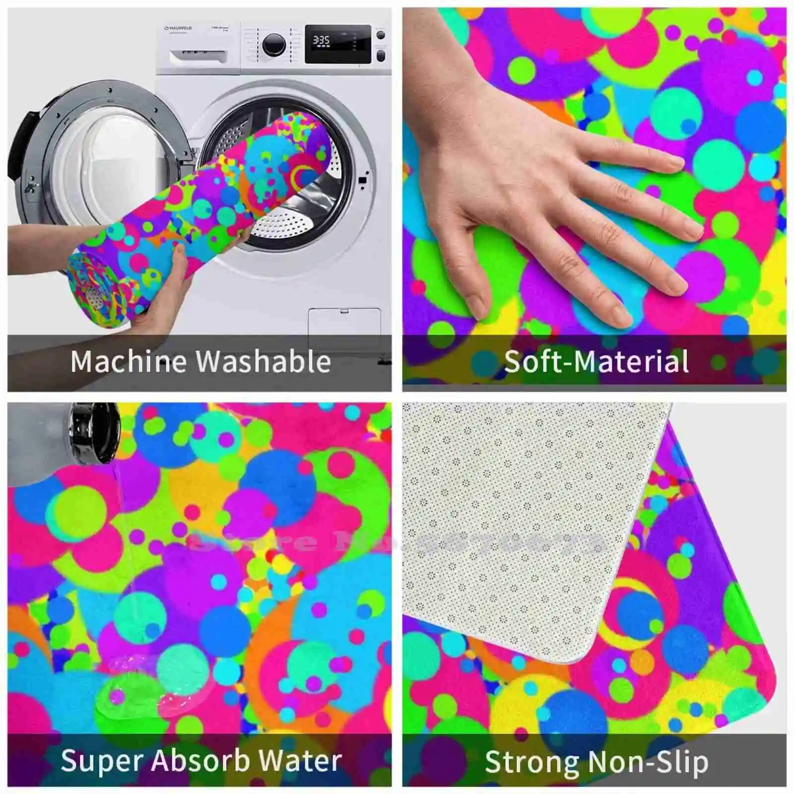 Крейзи яркие круги узор 3D товары для дома коврик ног абстрактный художественный