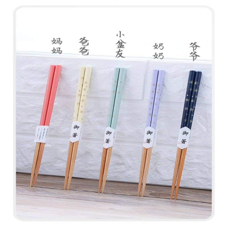 1 пара свежий посуда с мелким цветочным принтом деревянные палочки дозирующая