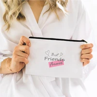 best friends forever cosmetic bag for makeup woman mini free shipping bags travel pouch women storage womens make up handbags