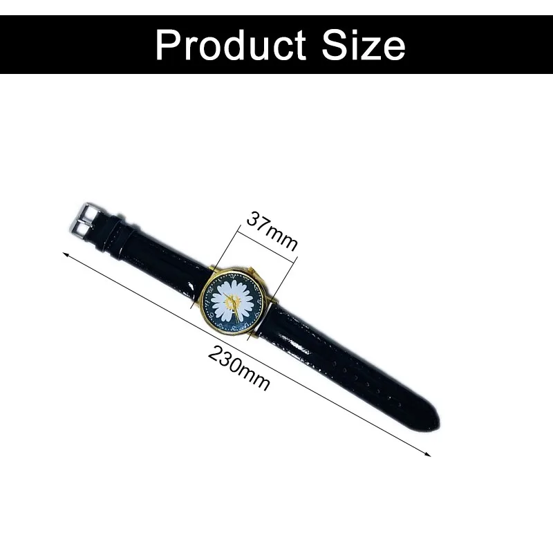 Reloj Mujer модные маленькие ромашки женские часы кожаный ремешок Женская мода платье