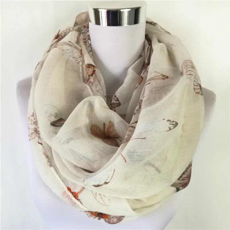 Женский шарф из вискозы мягкий длинный с бабочками для весны и зимы|Женские