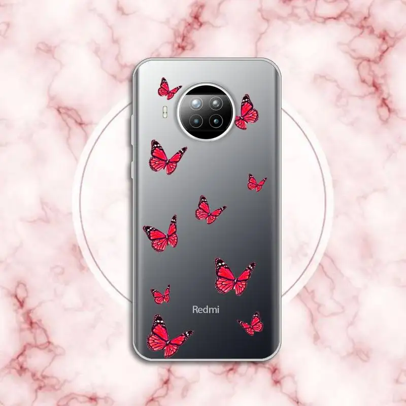 

animal butterfly Phone Case Transparent for xiaomi redmi note 8 9 9s 11 10t lite pro