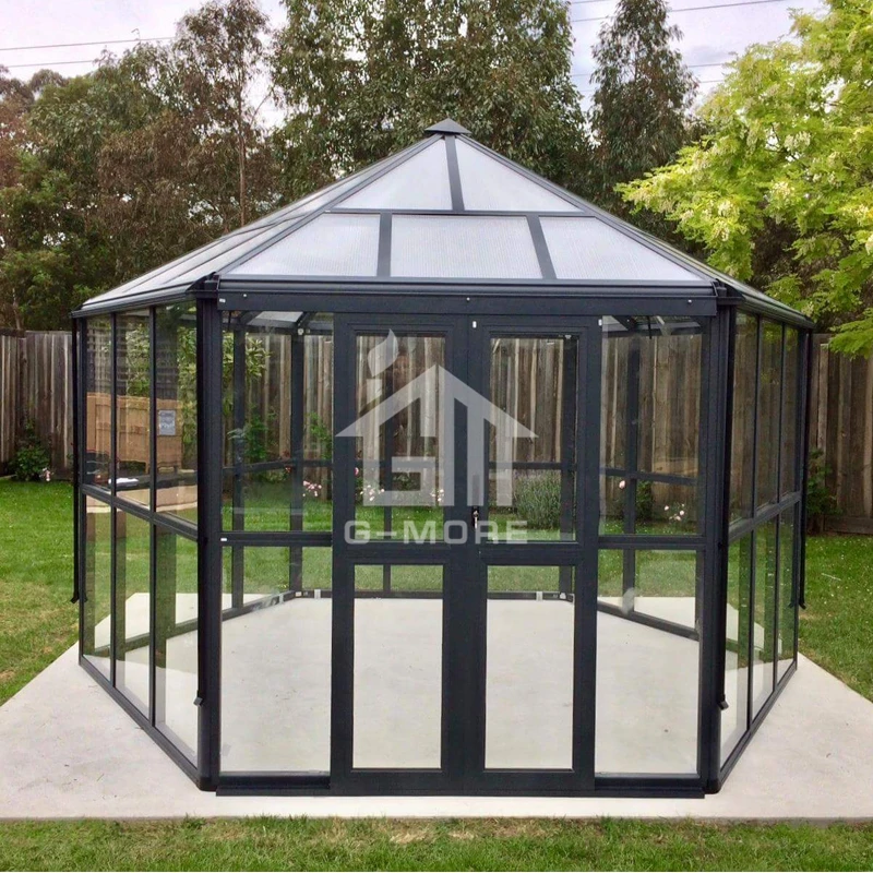 Роскошный шестигранный теплица алюминиевый павильон/gazebo green