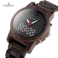 bobo bird wood watch for men led dual display clock wooden digital wristwatch relogio masculino mens watches dropshipping