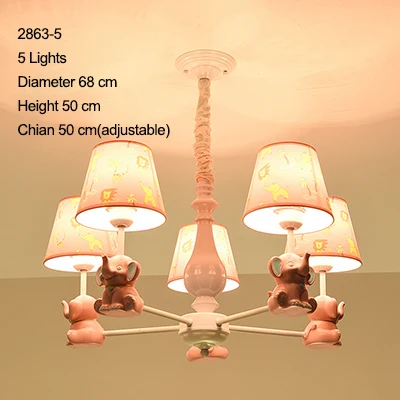 5 Lights Современный светодиодный светильник-Люстра для детской комнаты, цветной металлический светильник с кристаллами, светильник для спальни, детский потолочный светильник, украшение для дома - Цвет абажура: 5 Lights