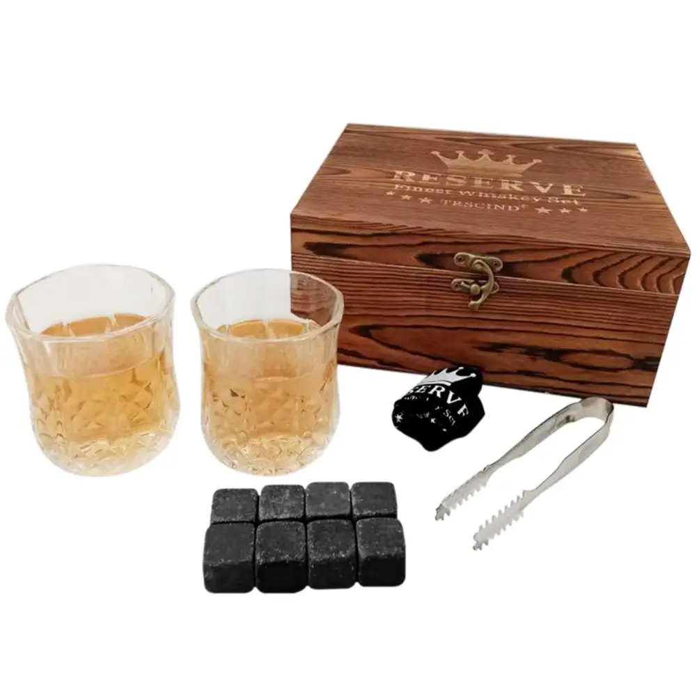 

12pcs/Set Whiskey Stones Gift Set Quick-freezing Ice Block Whiskey Marble Ice Block for Father Boyfriend Christmas Present