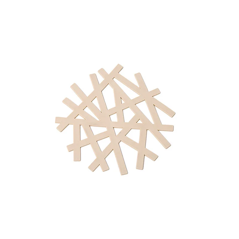 small beige Круглый термостойкий Коврик, силиконовая кухонная салфетка-подставка, бытовой коврик для кастрюли, нескользящий коврик, Настольный коврик, кухонная салфетка-подставка, инструменты - Цвет: small beige