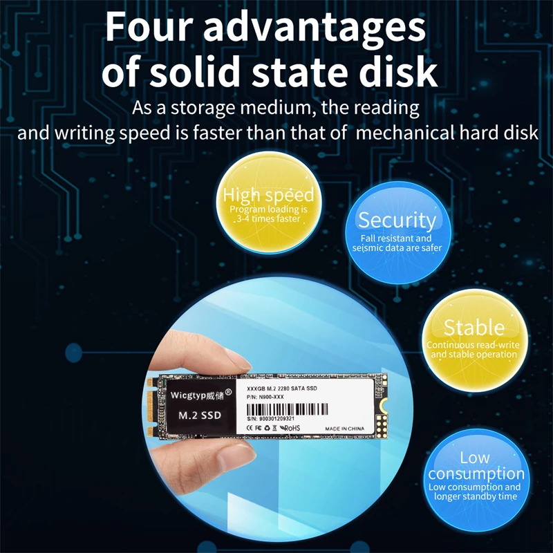 Wicgtyp m2 2280 ssd M.2 SATA 128 ГБ 256 Гб жесткий диск 64 512 ТБ SSD HDD M2 NGFF мм Внутренний