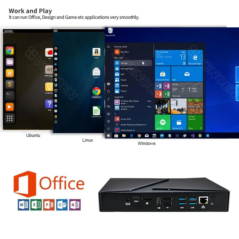 Игровой мини ПК 9 го поколения i7 9750H Windows 10pro GeForce 4G двойная графика 2 * DDR4 64 ГБ