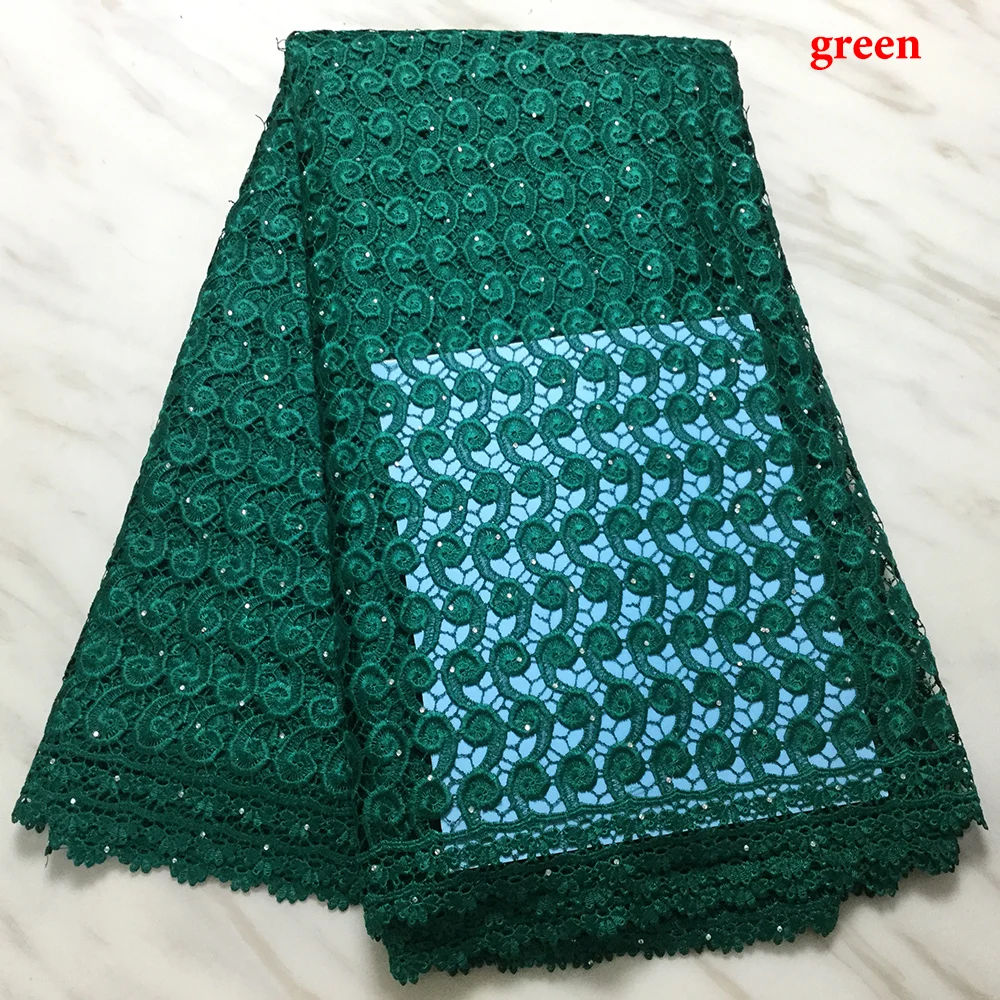 Аква Высокое качество Африканский тюль гипюр шнур кружевной ткани последние