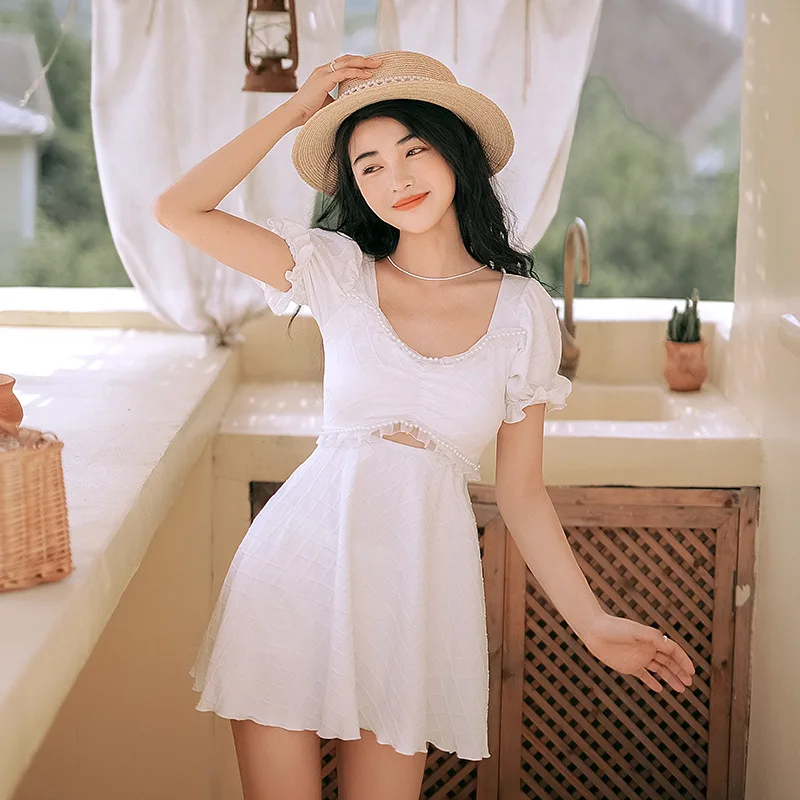 

Bikini 2021 Women Push Up One Piece Swimsuit With Korean Ins Hot Looks Print Polyester Sierra Surfer Bathers For Teenagers Suit