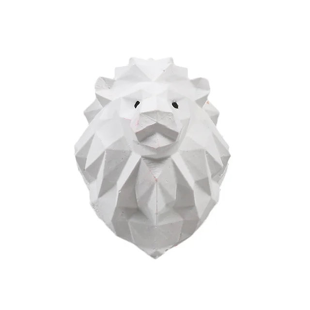 Geometric Lion Wolf Shape Silicone Mold Animals Aroma Plaster Gypsum Mould For Car Decoration DIY Clay Crafts Molds - Цвет: lion