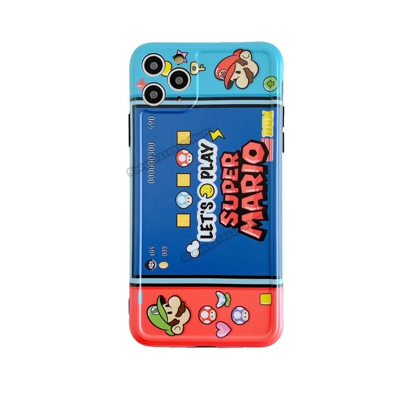 Cartoon Super Mario Phone Case for IPhone 7 8 Plus XS Max XR 11 Pro 12 Anti-fall Back Cover Cute Shell | Мать и ребенок
