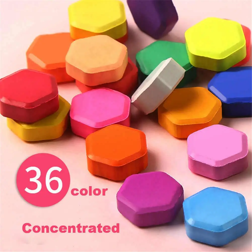 

Superior 36 Solid Watercolor Paint Set With Water Brush Pen Foldable Travel Water Color Pigment For Draw Dropshipping