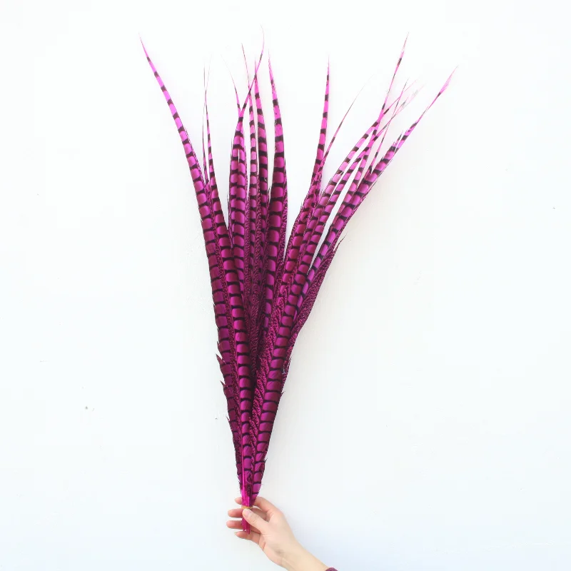 Plumas de fais&aacute;n rosas para manualidades, plumas de boda DIY para el hogar, 36-40 pulgadas/90-100CM, venta al por mayor, 20-50 unids/lote-0