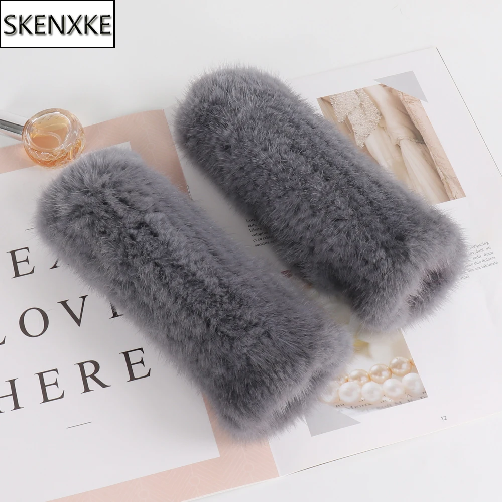 

Hot Sale Lady Real Mink Fur Gloves Girls Real Knitted Mink Fur Fingerless Gloves Winter Strong Elasticity Real Mink Fur Mittens