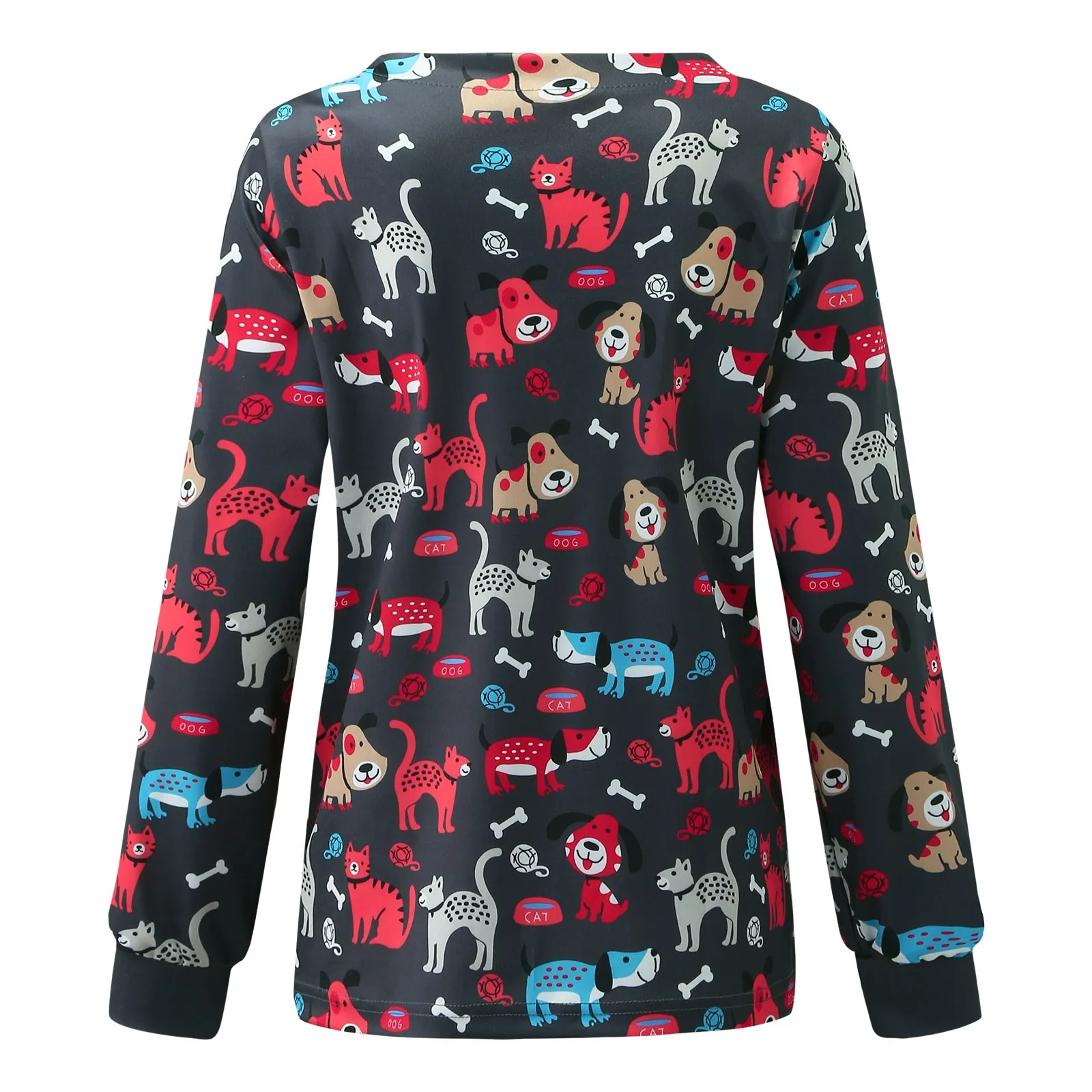 Медицинские униформы с длинным рукавом женские скрабы принтом униформа для