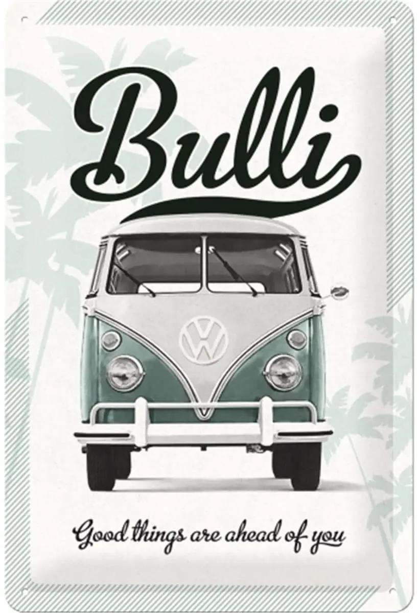 

Nostalgic Art Retro Tin Sign Volkswagen VW Good Things Are Ahead of You Bus Gift Idea Car Decoration Wall Decor Metal 8 X12Inchs