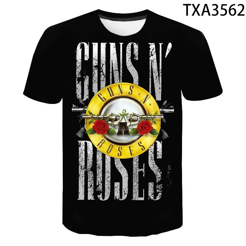 Guns N Roses 2020 новый летний 3D футболки на каждый день одежда для мужчин женщин детей с