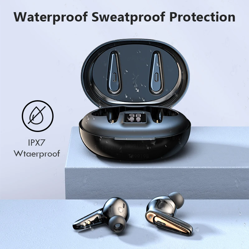 

Bluetooth Headphones Wireless with Microphone Button Control TWS Bluetooth Earphones Sports Waterproof Wireless Headsets Earbuds
