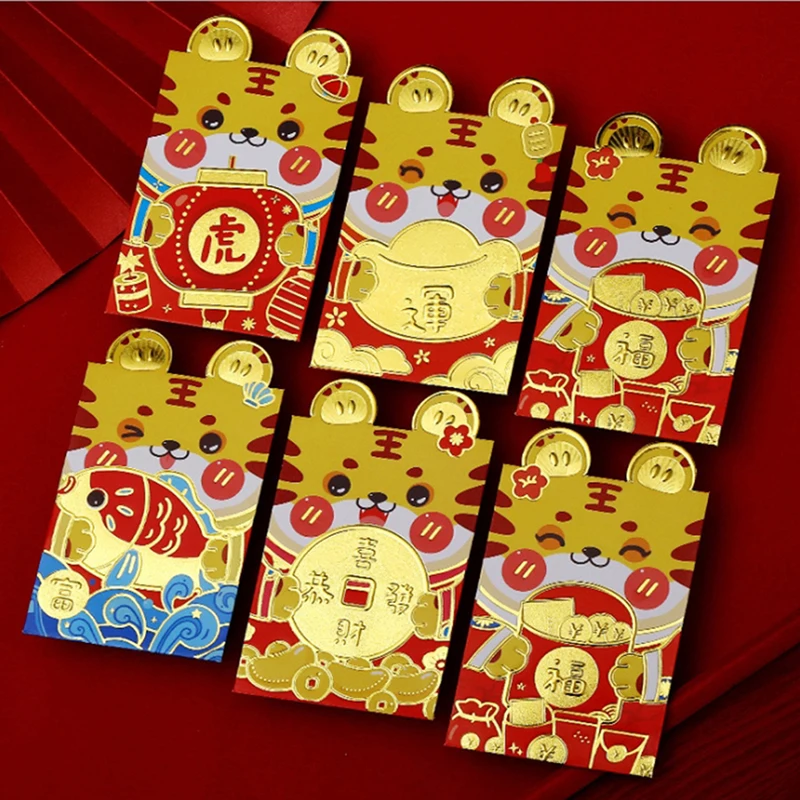 

Счастливая фотография, милый китайский новый год, знаки зодиака, красный карман, весенний фестиваль, красный фу, Свадебный Кошелек, украшени...