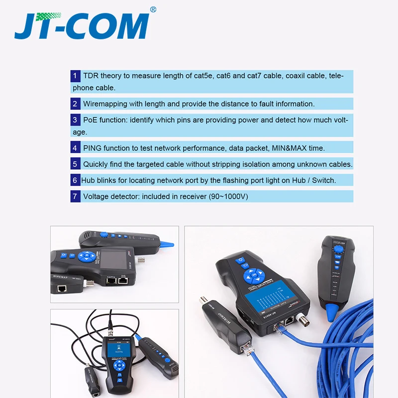 NF-8601S TDR Тестер сетевого кабеля RJ45 RJ11 BNC Металлический тестер Точка обрыва длины