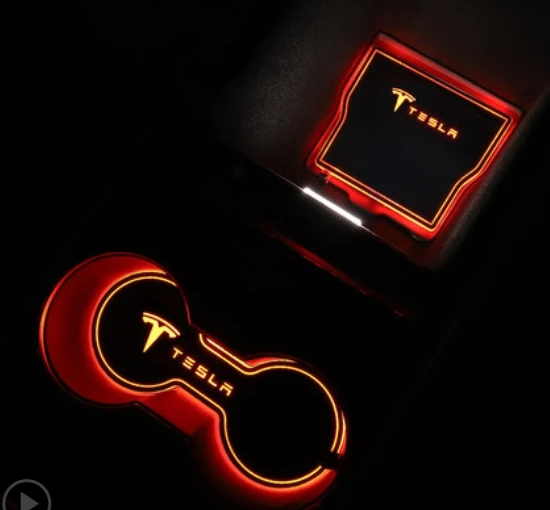 Автомобильный светодиодный светильник для Tesla Model 3 держатель стакана интерьер USB