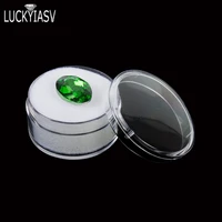 25pcslot clear round diamond box plastic beads jewelry case storage box gem packaging organizer