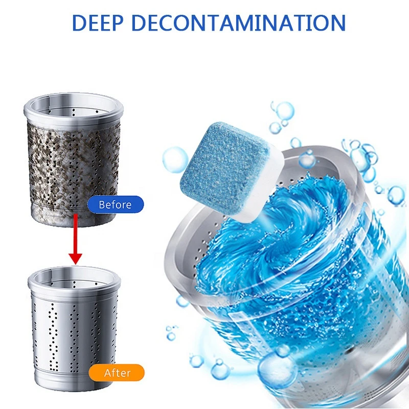 

Deep Decontamination Laundry Washer Blocks Laundry Effervescent Cleaner Washer Machine Cleaning Detergent Tablets Washing Tabs