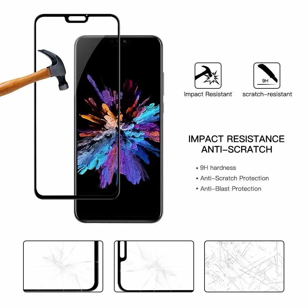5D полное покрытие HD закаленное стекло для Huawei Honor 8 Pro 8x 8A 8C Защитная пленка lite 8X MAX