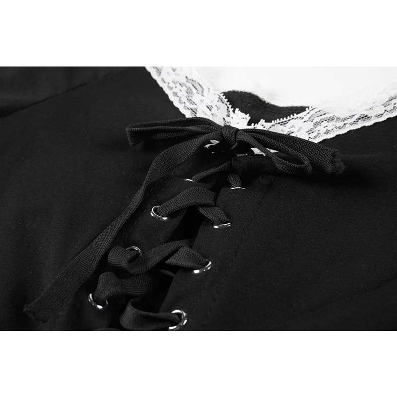 Women Short Sleeve T-Shirts Lace-up Patchwork Trendy Sweet Lovely Crop Top Sexy Females Leisure Chic Teens Basic Clothing Summer