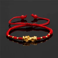 feng shui good luck red color bracelet men women unisex gold color black pixiu wealth and health bracelets jewelry gifts