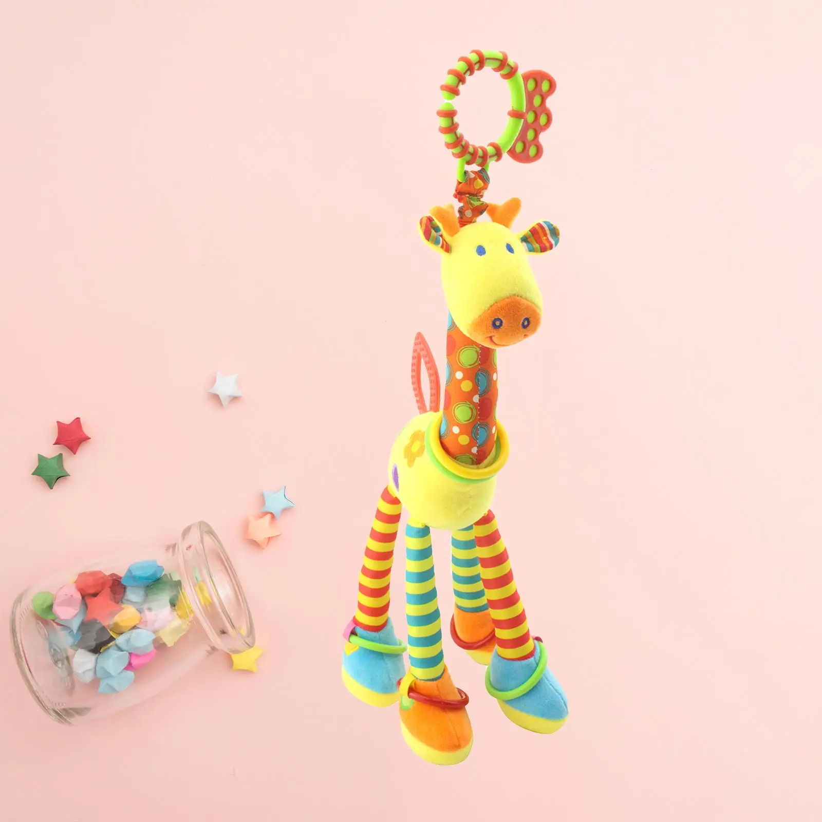 

Plush Infant Toy Giraffe Bed Bell Animal Handbells Baby Development Lovely Newborn Baby Rattles Plush Stroller Pendant Bed Bells