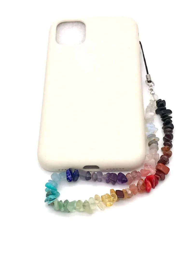 Irregular Colorful Beaded Keychains for Women Trendy Phone Simple Lanyard Charm Ladies Keychain