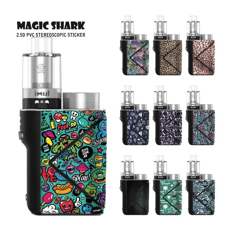 Волшебная Акула крутой ПВХ Леопардовый ЧЕРЕП Граффити стикер чехол Vape Pod Обложка