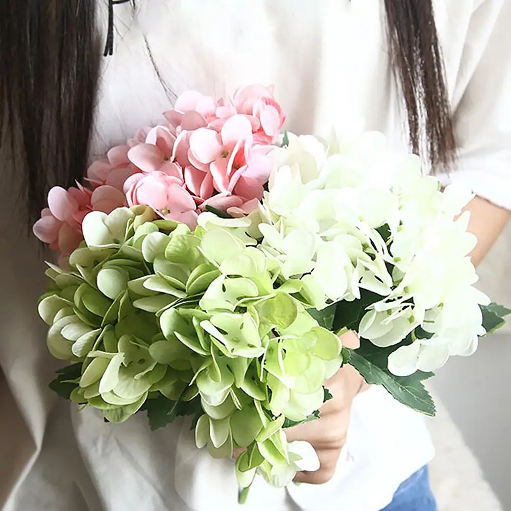 Искусственные цветы гортензии ветка домашний Свадебный декор Осенний Шелковый