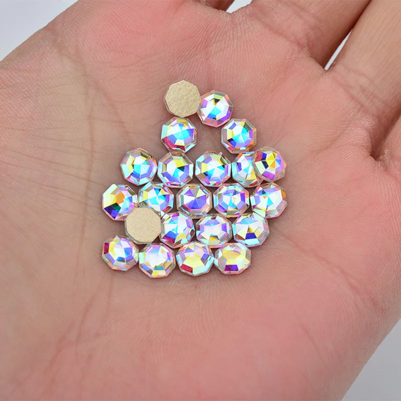 JUNAO 6 мм кристалл AB круглые стразы для дизайна ногтей украшения камни стеклянные