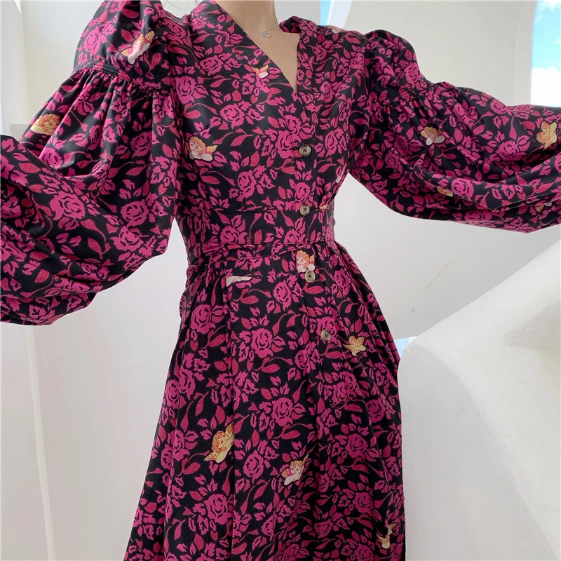 

Summer 2021 Women's Clothing Harajuku Korean Fashion Cottagecore Elegant Vintage Dress Long Sleeve Fairy Clothes Sukienka