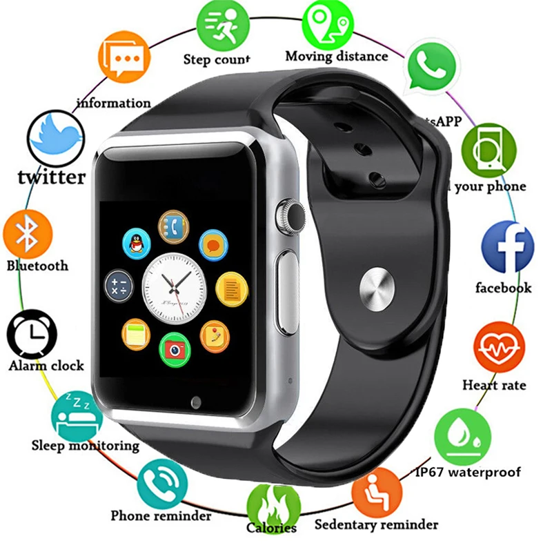 Фото Горячая продажа наручные часы Bluetooth Смарт спортивные Шагомер с сим камерой Smartwatch