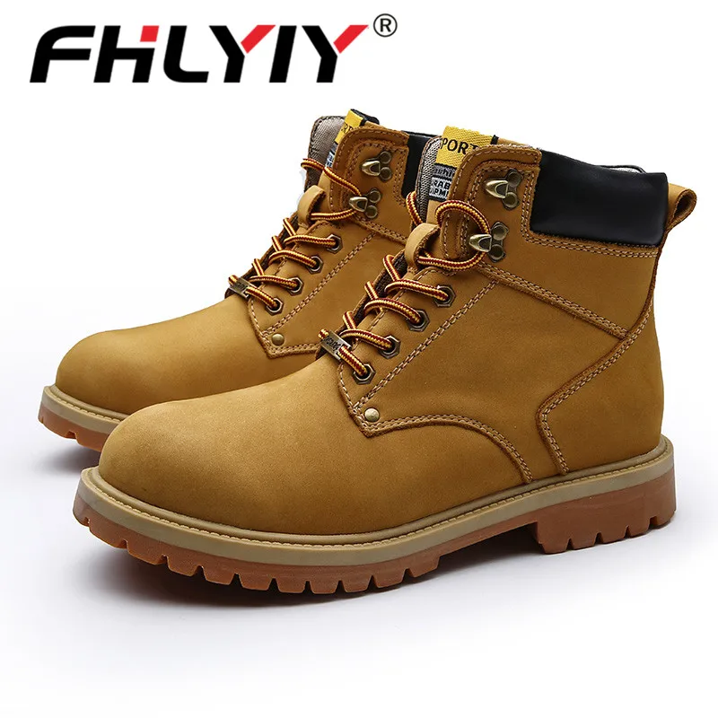 Fhlyiy/брендовая мужская зимняя обувь из древесины мужские кожаные ботинки осенние
