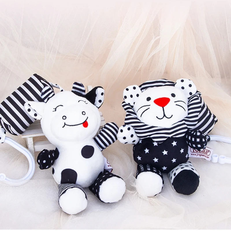 

Укус из мягкого Колокольчик для животных Погремушка для малышей, черные и белые глаз зондирования интерактивный автомобильное сиденье в ви...