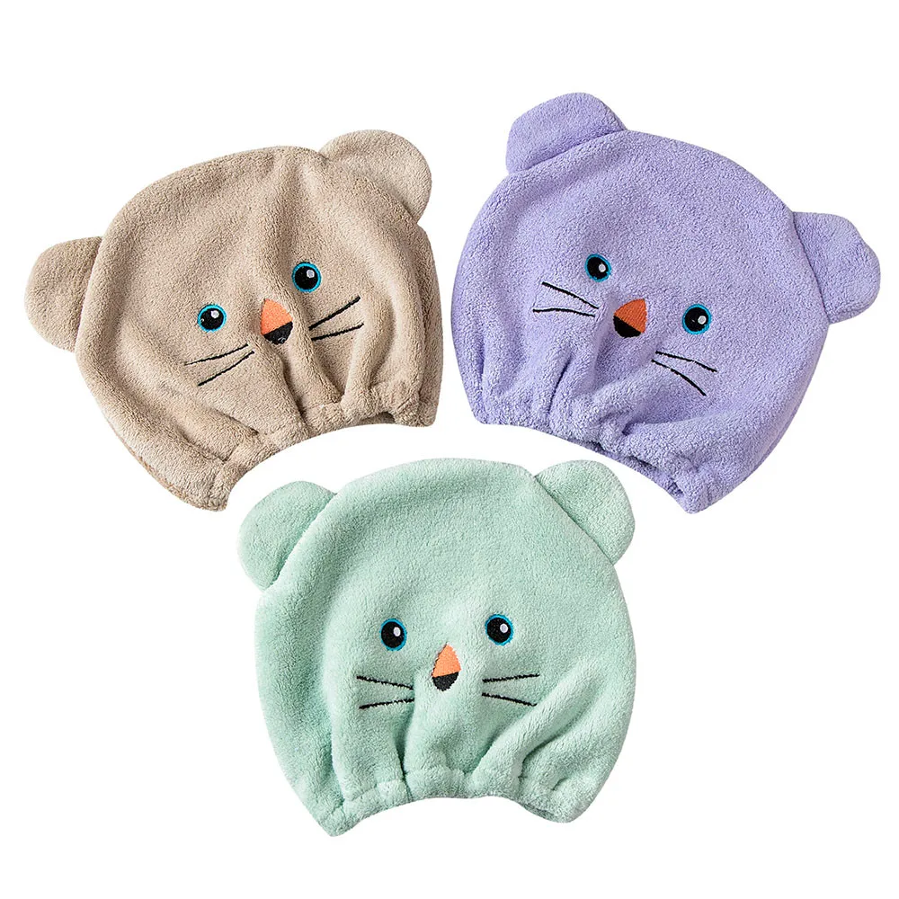 Ouneed колпачок фен для волос из Корал-флиса с рисунком медведя-шапочка микрофибры