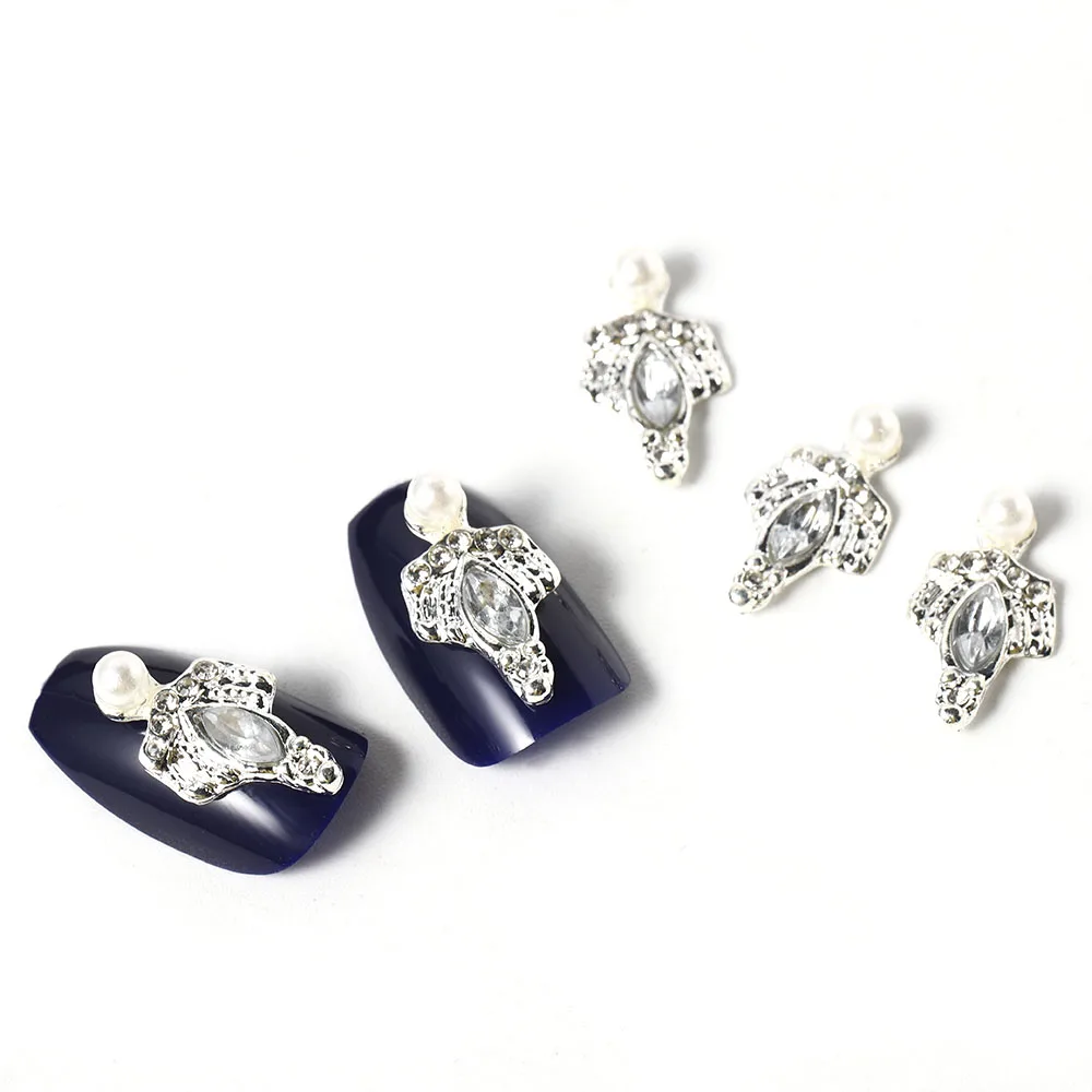 

10pcs 3D Nail Accessories Manicure Tools Bridal Wholesale Crystal Nail Crown Bow Rhinestone Alloy DIY Metal Decoration Jewelry
