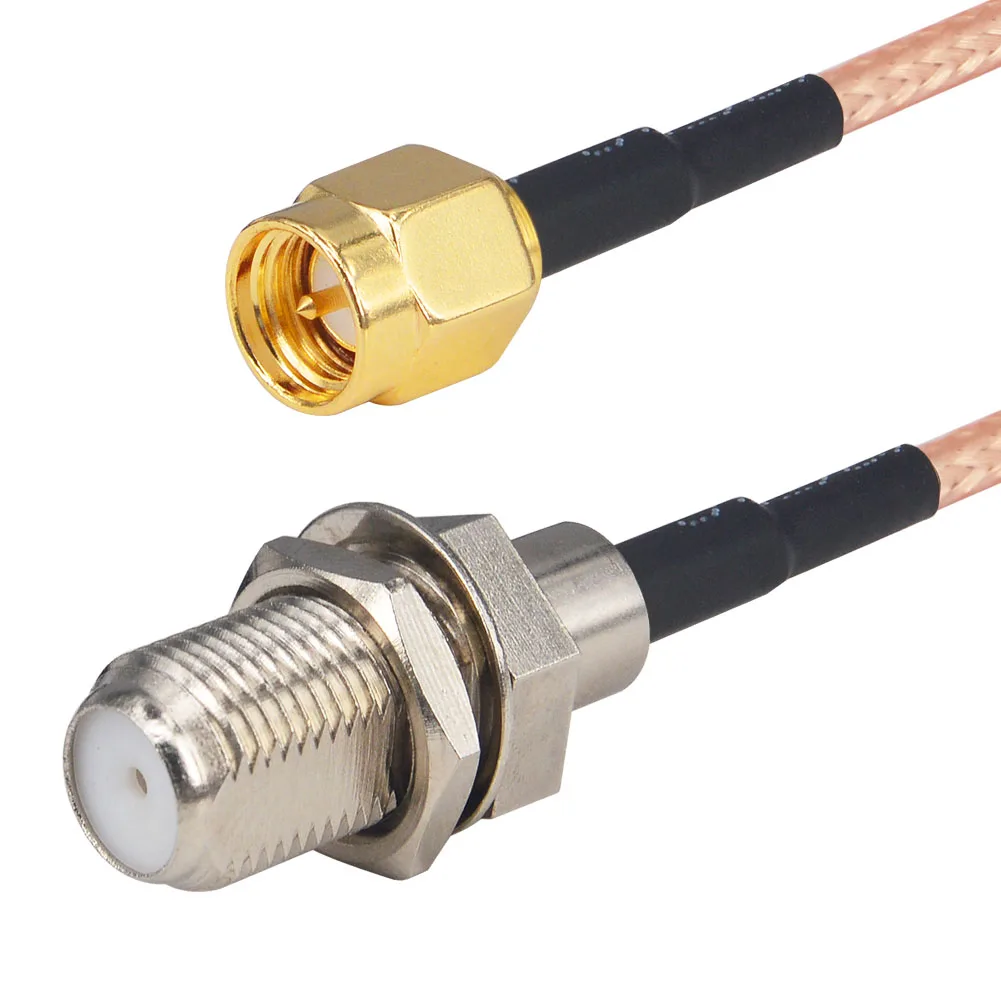 2 шт. SMA-F Удлинитель SMA штекер-F гнездо RG316 адаптер коаксиальный ОТРЕЗОК кабеля 15 см