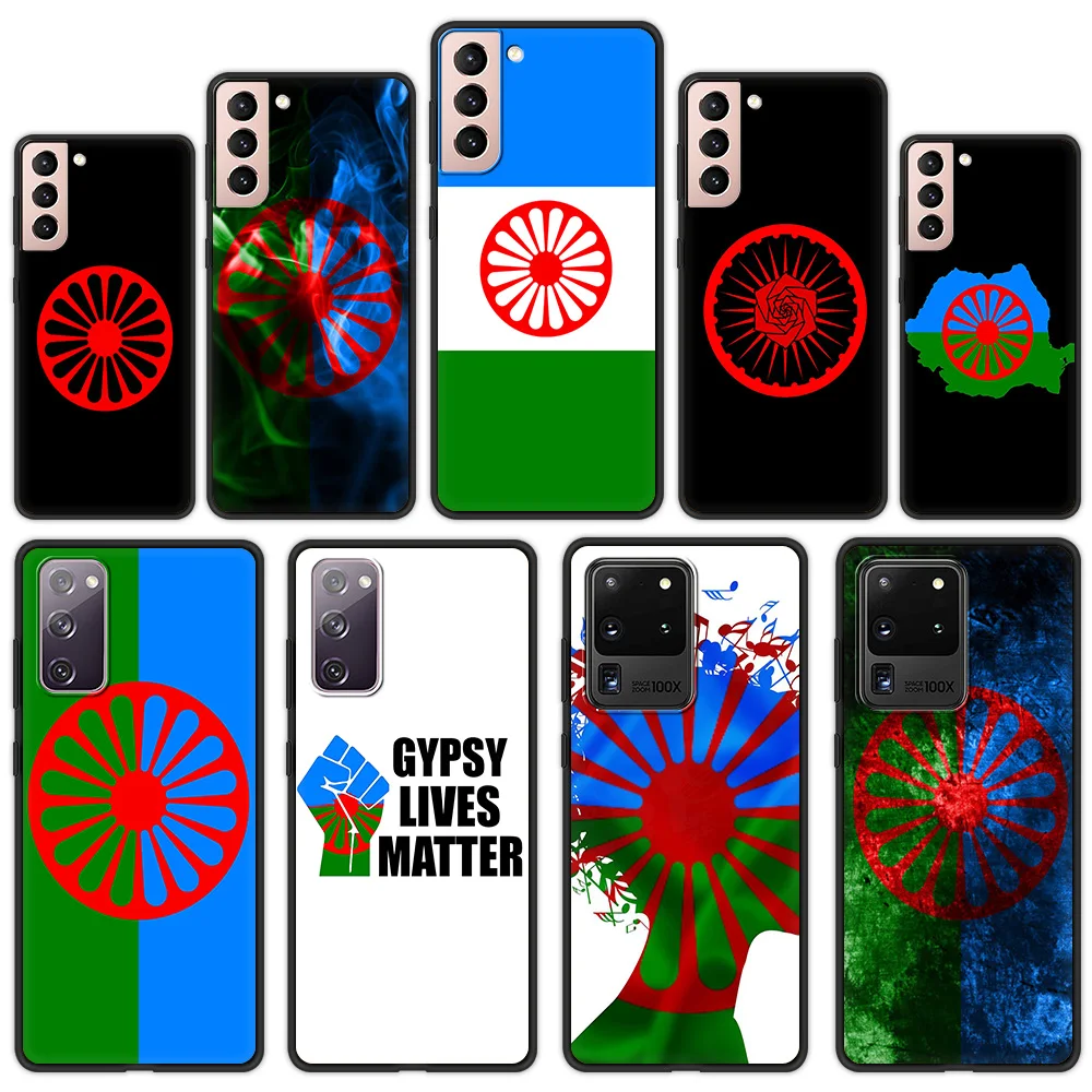 

Чехол для телефона с цыганским флагом рома для Samsung Galaxy S21 Ultra S20 FE S10 S9 Plus S10E S8 Note 20 10 Lite, мягкий черный Чехол