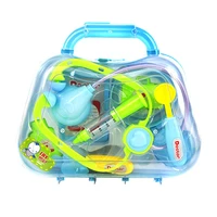 1 set pretend play kit nurse simulation medicine toolbox with stethoscope for toddlers boys blue